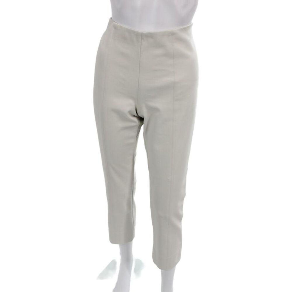 Vince Womens Beige Cropped Capri Pants Zip Closure Size L
